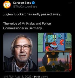 This is the Avatar Image for the Mr. Krabs (German) (Spongebob) AI Voice and Text to Speech Generator